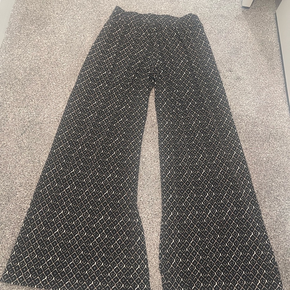 Elegant Black and Gold Patterned Women's Pants